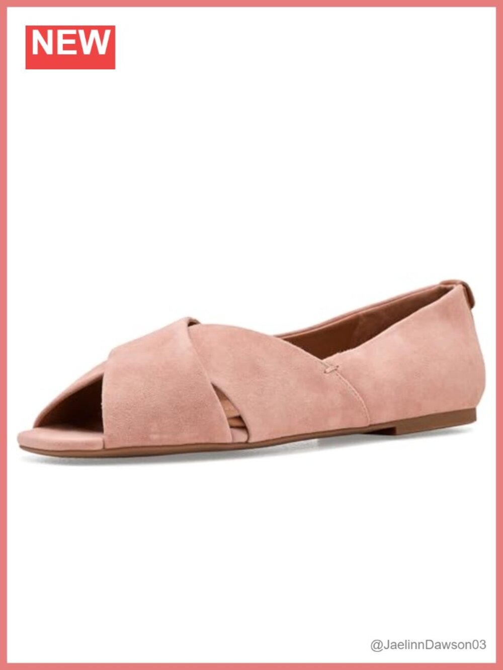 Women's Suede Peep Toe Ballet Flats Slip-On Comfortable Lightweight
